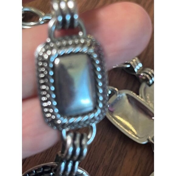 Metal Belt 46" Silver Metallic Boho Hippie Western Braided Old Money Classic 80s - Picture 8 of 10